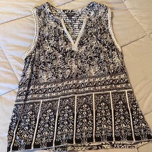 Lucky Brand women’s sleeveless shirt black/tan size M